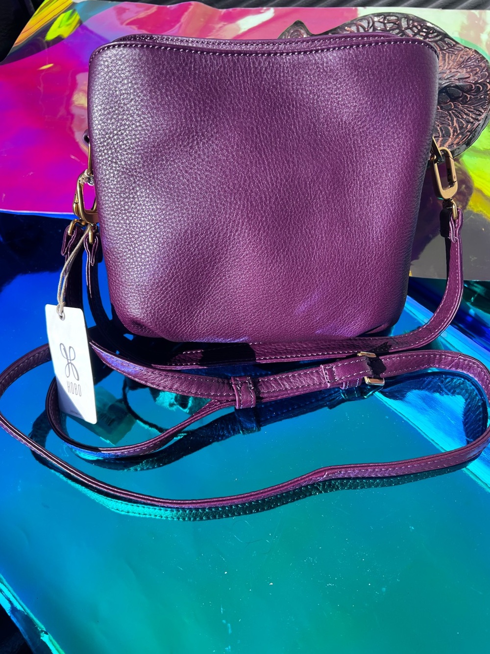 NWT HOBO Starr Convertible Crossbody Leather Mulberry Shoulder Bag - Picture 2 of 16